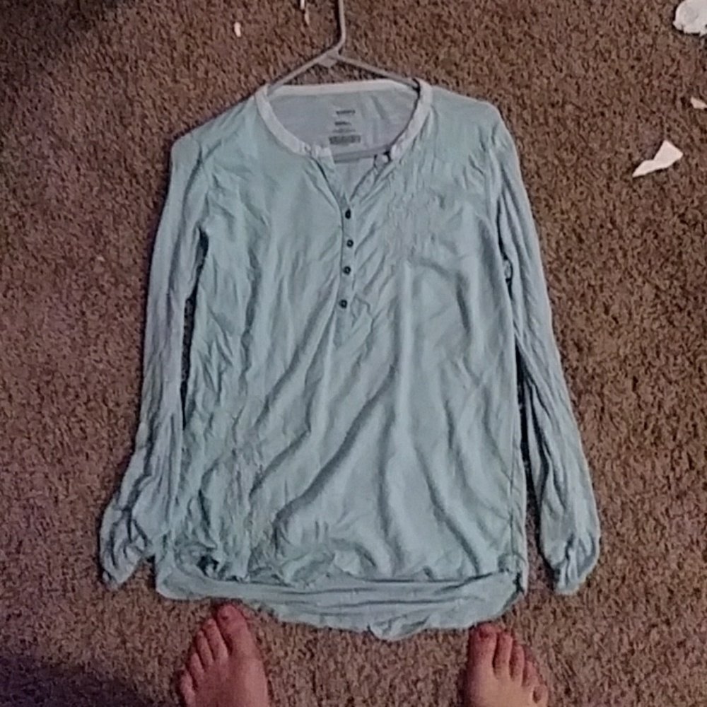 A baby blue shirt